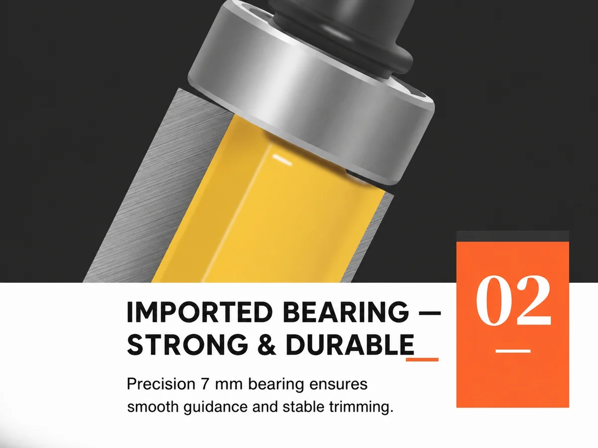 CUTQOR Top-and-Bottom Bearing Flush-Trim Router Bits product detail