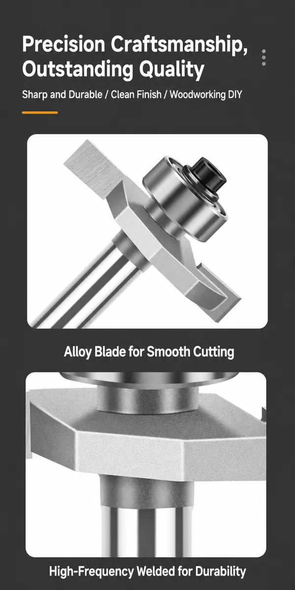 CUTQOR bearing-guided T-slot mortise and tenon router bit