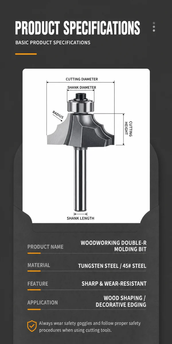 CUTQOR Double-R Molding Router Bits product detail
