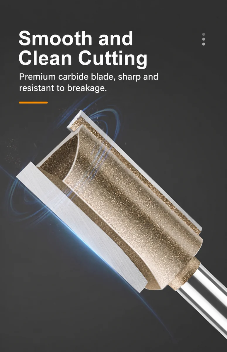 CUTQOR Professional Single & Double-Flute Straight Router Bits product detail