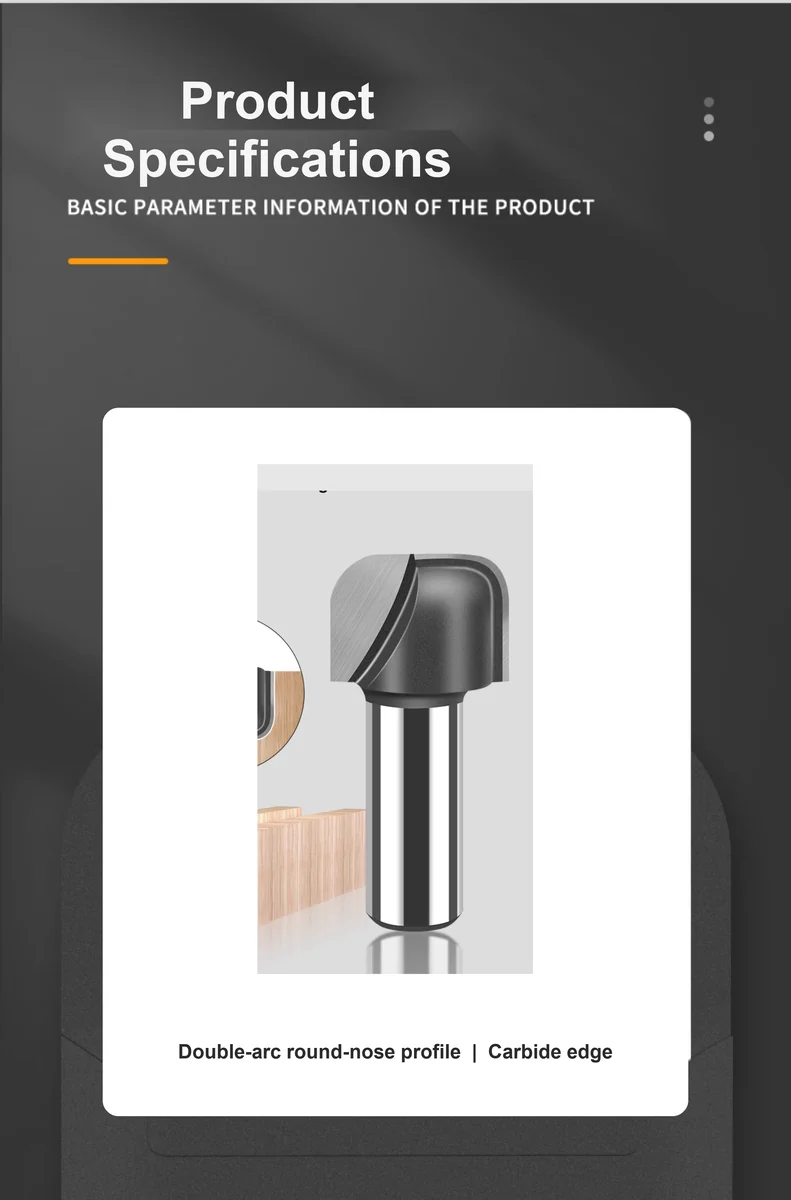 CUTQOR Double-Arc Round-Nose Core Box Router Bits product detail