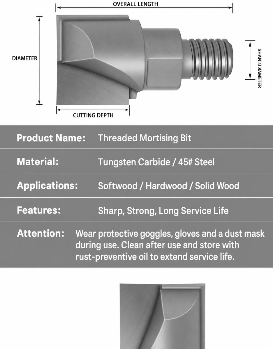 Threaded Mortising Bit Parameter Guide