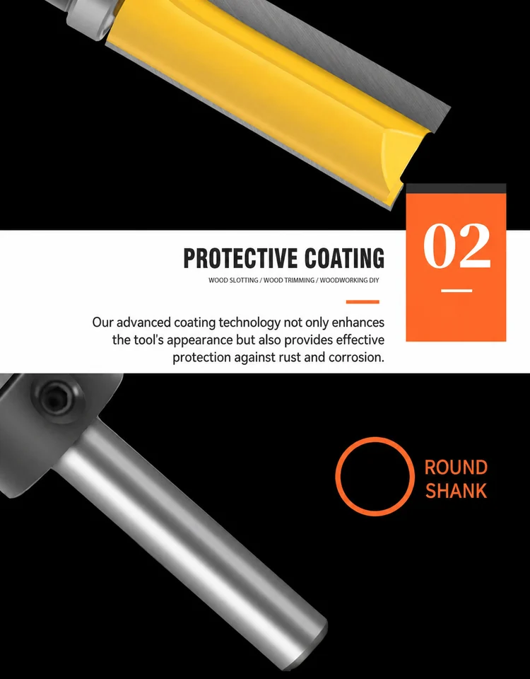 CUTQOR Bearing-Guided Flush-Trim & Three-Flute Router Bits product detail
