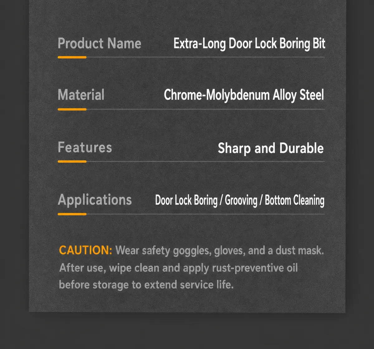 Chrome-molybdenum steel door lock boring grooving and bottom cleaning