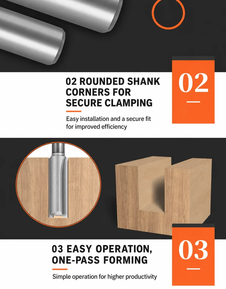 CUTQOR Professional Extended Straight Router Bits product detail