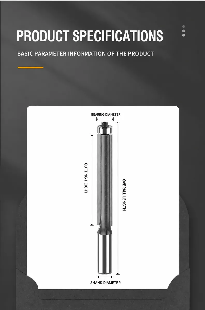 Extended flush-trim bit basic parameter diagram