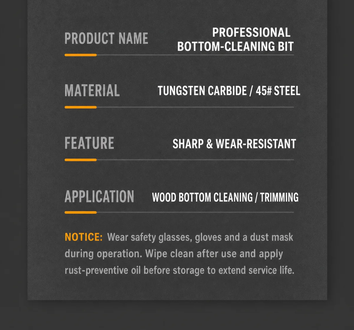 CUTQOR Professional Bottom-Cleaning Router Bits product detail