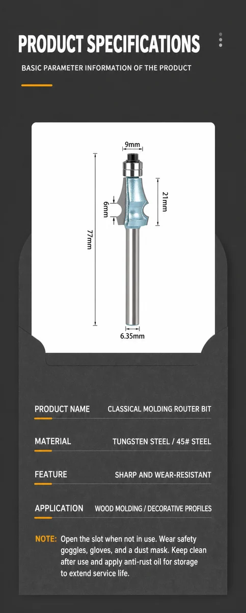 CUTQOR Classical Molding Router Bits product detail