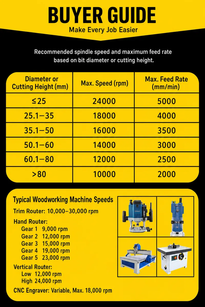 Router bit spindle speed and feed rate buyer guide