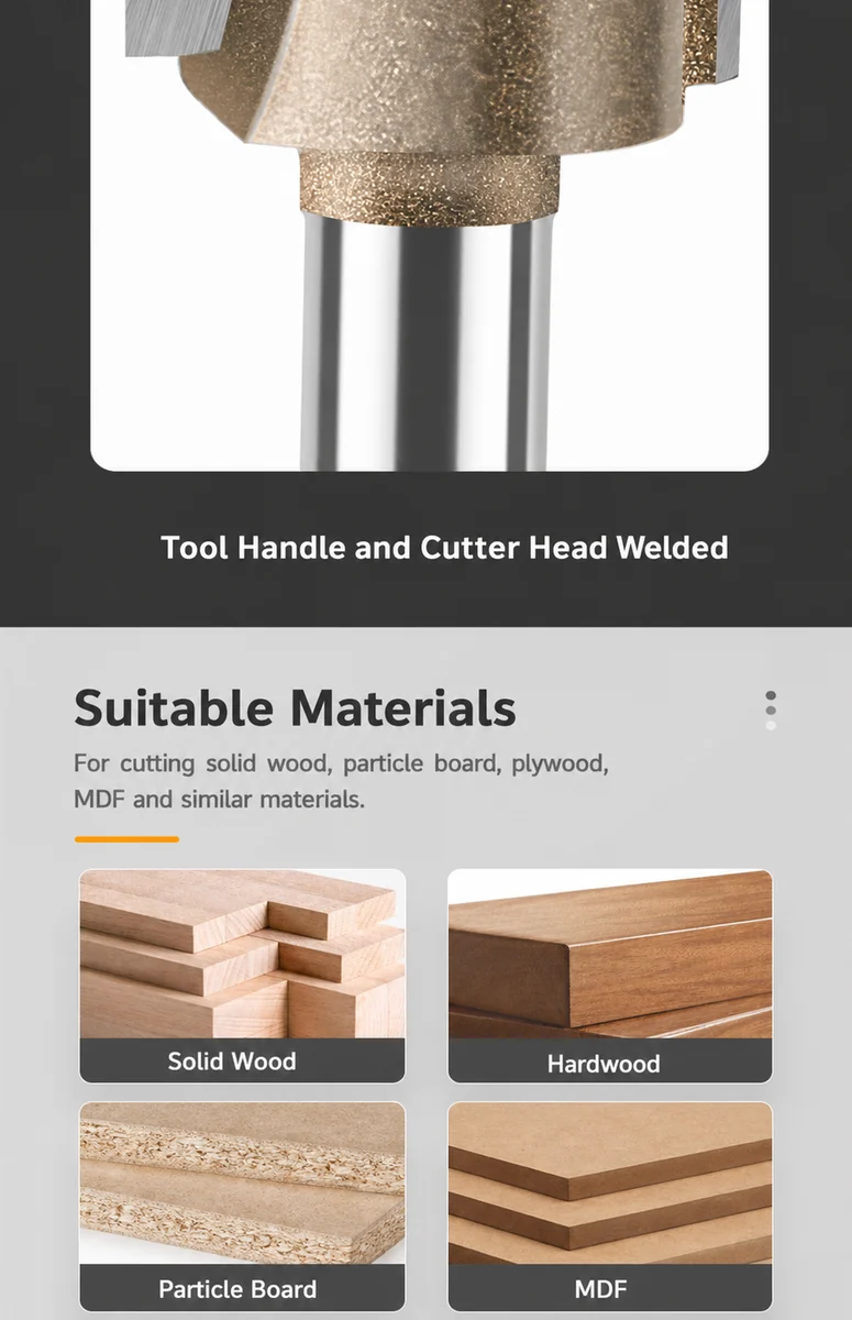 CUTQOR Professional Single & Double-Flute Straight Router Bits product detail