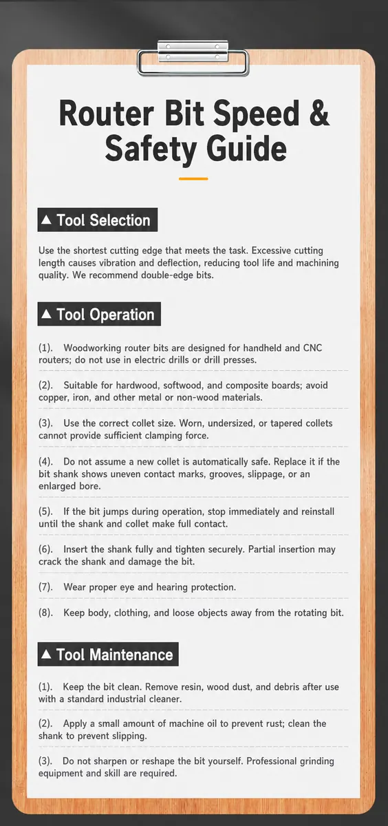 Door lock mortising router bit speed operation and maintenance guide