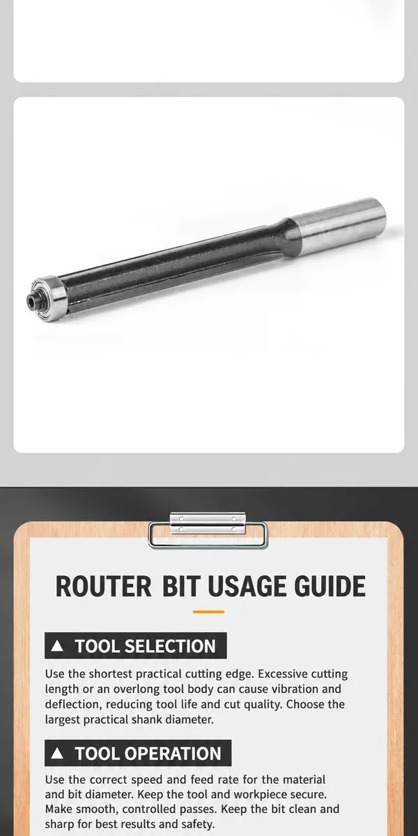 Extended flush-trim router bit tool selection and operation guide