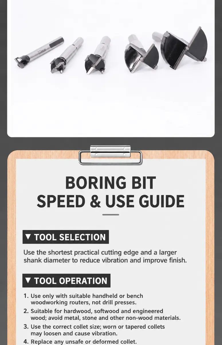 CUTQOR industrial woodworking hinge and lock boring bit