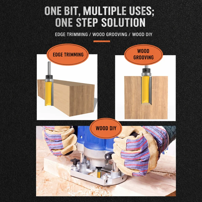 CUTQOR Bearing-Guided Flush-Trim & Three-Flute Router Bits product detail
