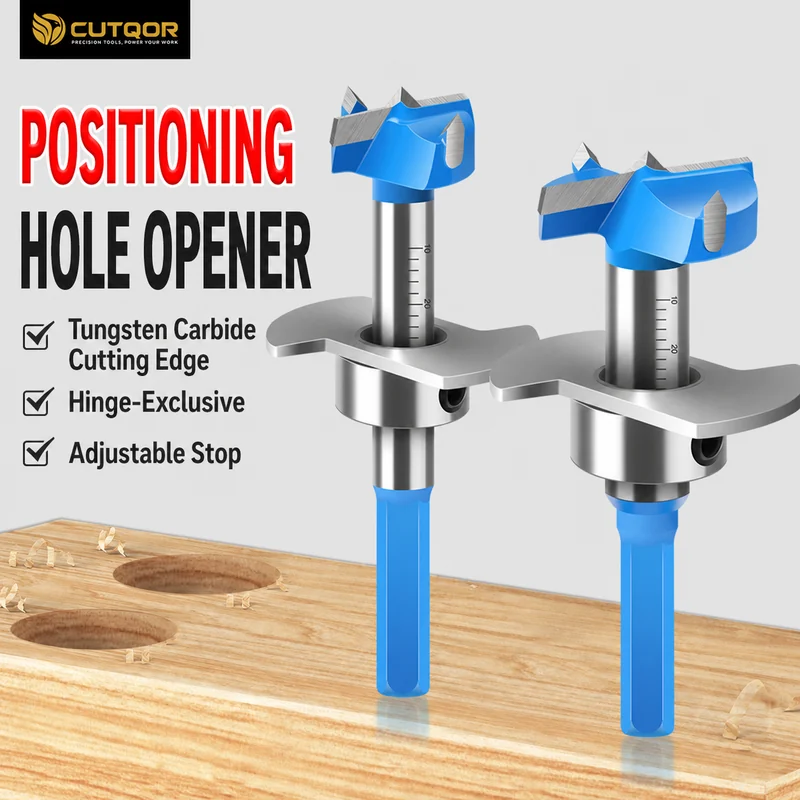 CUTQOR Adjustable Depth-Stop Hinge Boring Bits product detail