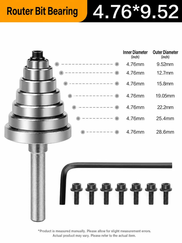 CUTQOR Three-Flute Bearing T-Slot Router Bits product detail