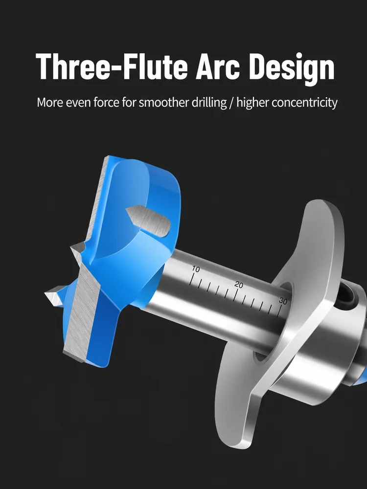 CUTQOR Adjustable Depth-Stop Hinge Boring Bits product detail