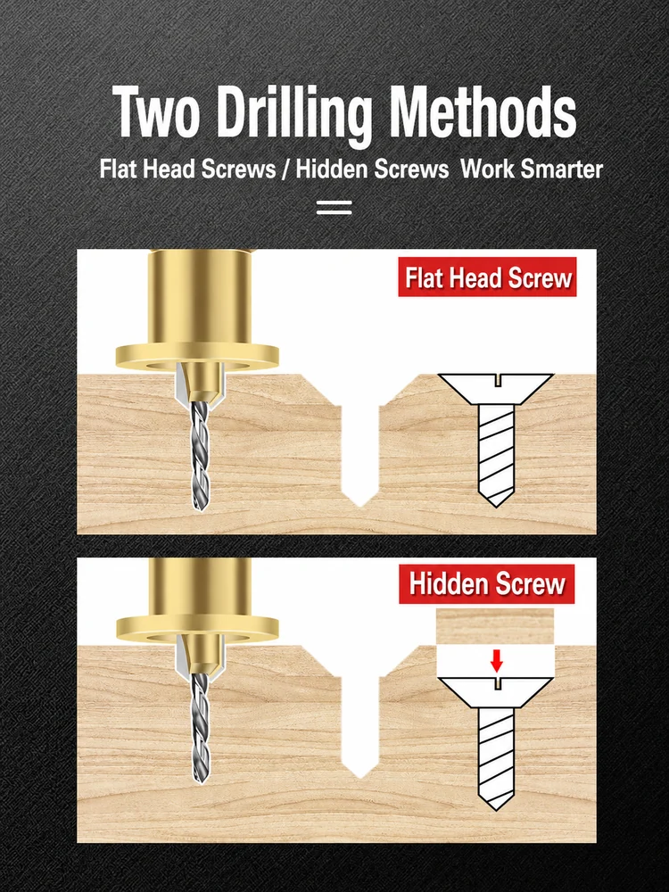 CUTQOR Adjustable Depth-Stop Countersink Drill Bits product detail