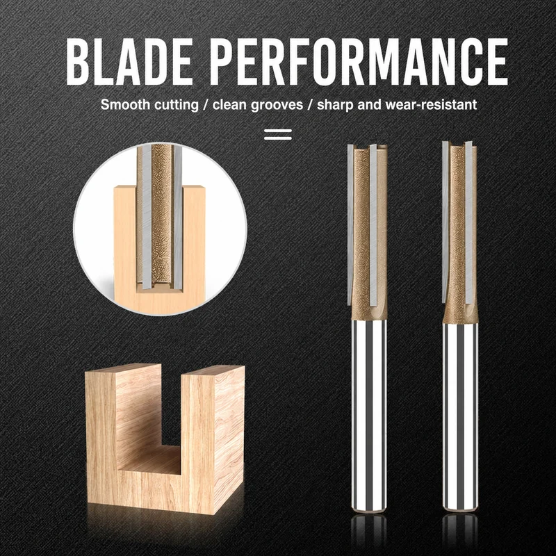 CUTQOR Professional Three-Flute Straight Router Bits product detail