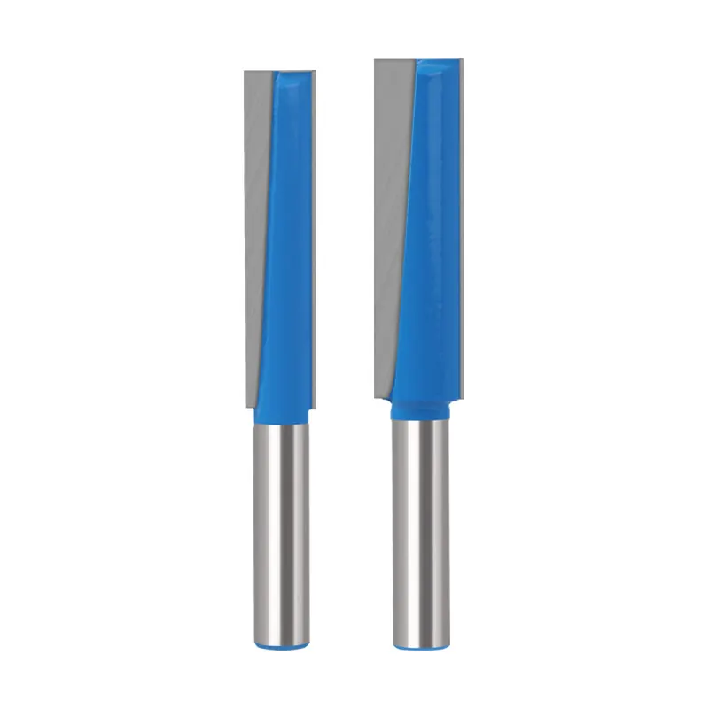 Straight-flute extra-long bottom-cleaning router bits