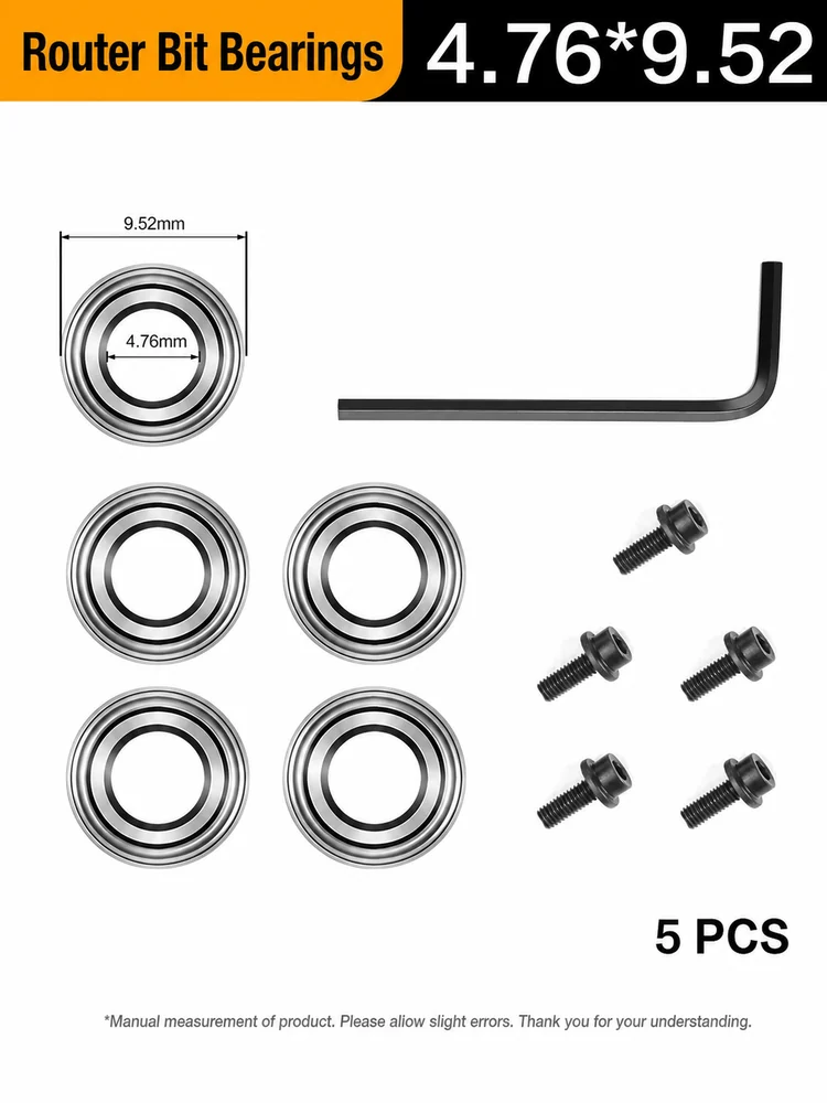 CUTQOR Three-Flute Bearing T-Slot Router Bits product detail