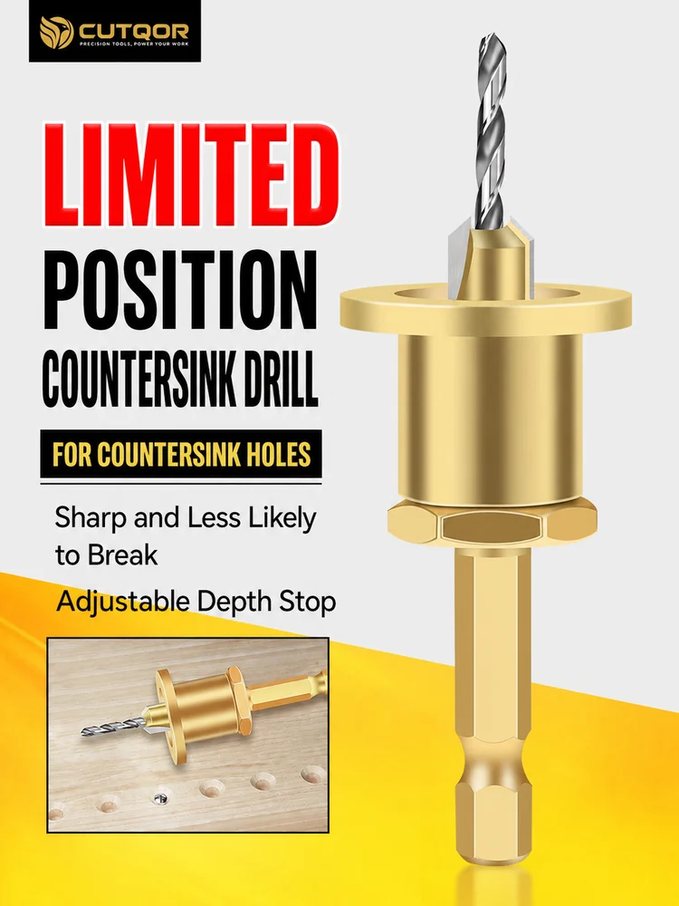 CUTQOR Adjustable Depth-Stop Countersink Drill Bits product view