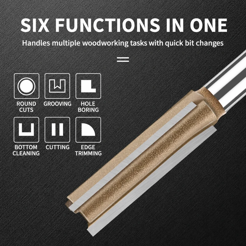 CUTQOR Professional Three-Flute Straight Router Bits product detail