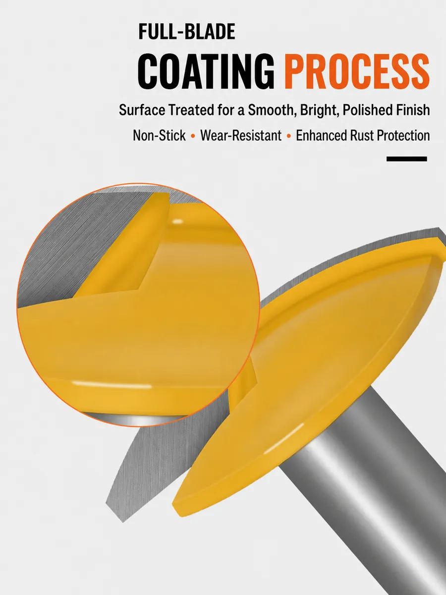 Smooth non-stick wear-resistant blade coating detail