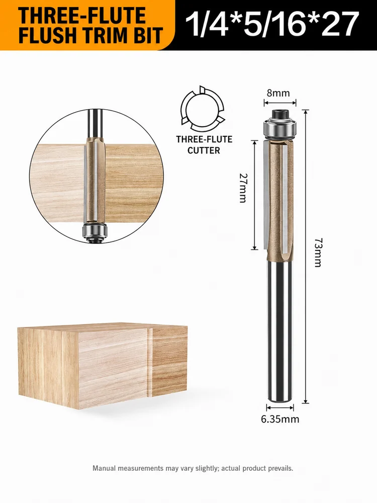 CUTQOR Professional Bearing-Guided Flush-Trim Router Bits product detail