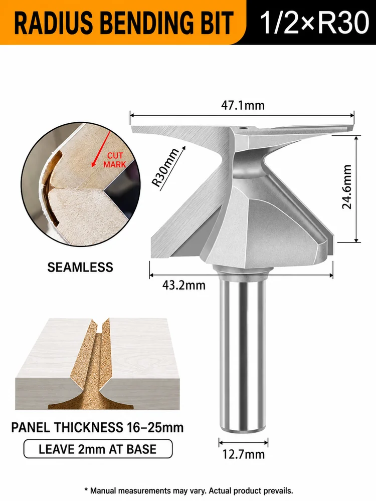 CUTQOR Carbon-Crystal Panel Radius Bending Router Bits product detail