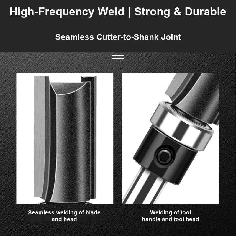 CUTQOR Bottom-Bearing Three-Flute Straight Router Bits product detail