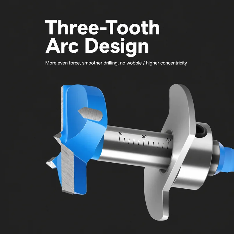 CUTQOR Adjustable Depth-Stop Hinge Boring Bits product detail