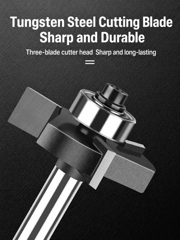 CUTQOR Three-Flute Bearing T-Slot Router Bits product detail