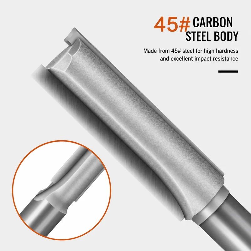 CUTQOR Professional Extended Straight Router Bits product detail