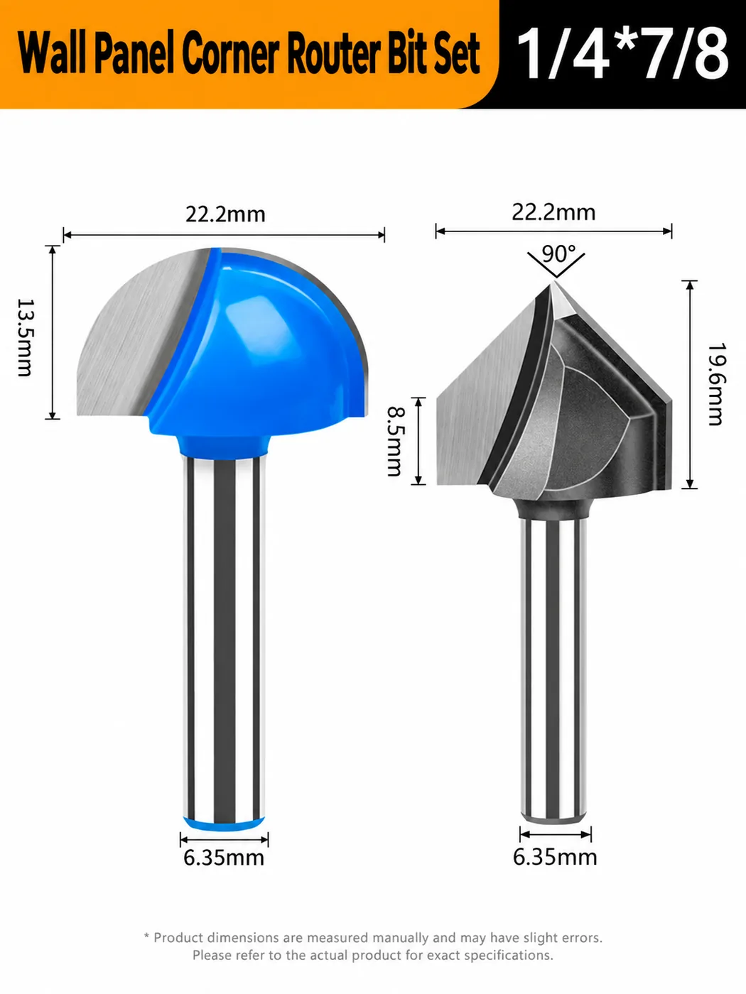 CUTQOR 1/4-Inch 90° V-Groove Router Bits localized English product image 10027-en.webp