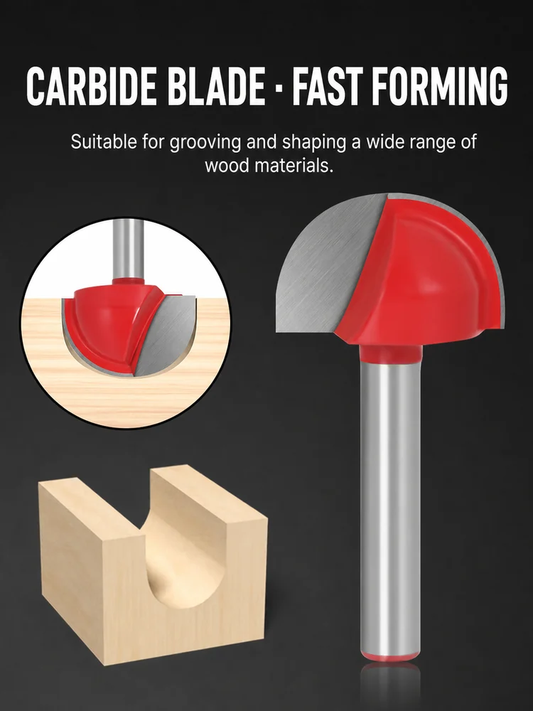 CUTQOR 6 mm Shank Round-Nose Router Bits product detail