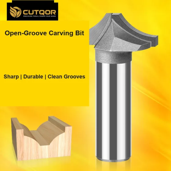 CUTQOR Open-Groove Decorative R-Profile Router Bits
