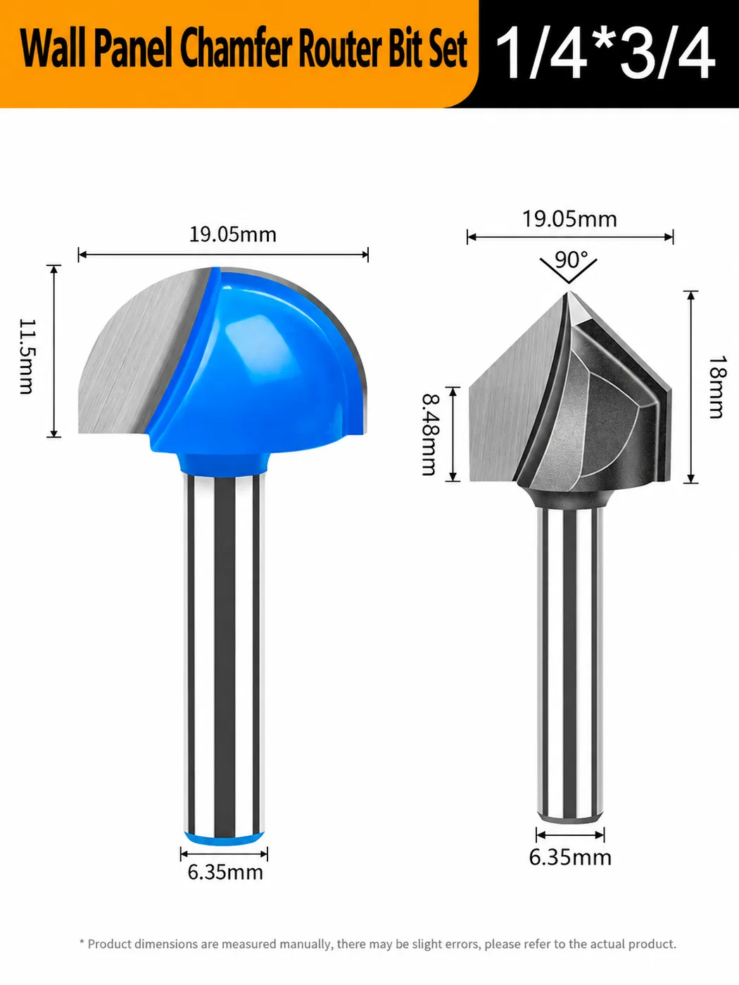 CUTQOR 1/4-Inch 90° V-Groove Router Bits localized English product image 10028-en.webp