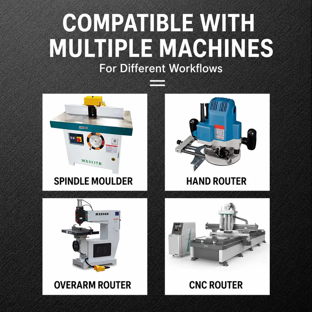 Spindle moulder hand router overarm router and CNC compatibility