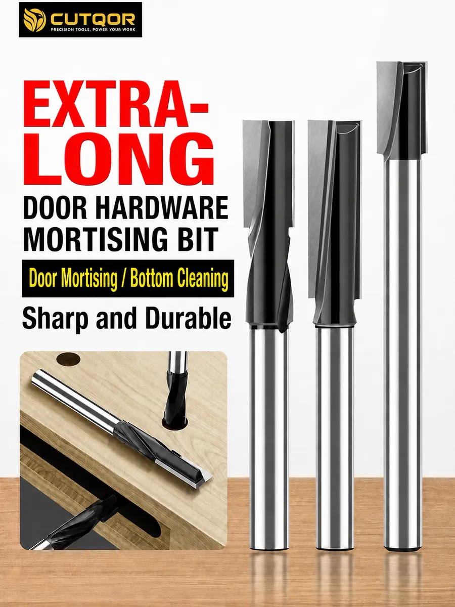 CUTQOR extra-long door hardware mortising bit range