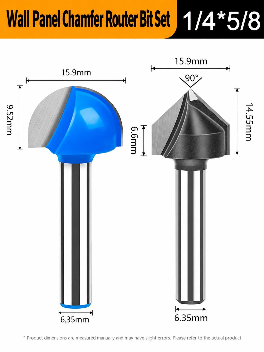 CUTQOR 1/4-Inch 90° V-Groove Router Bits localized English product image 10029-en.webp
