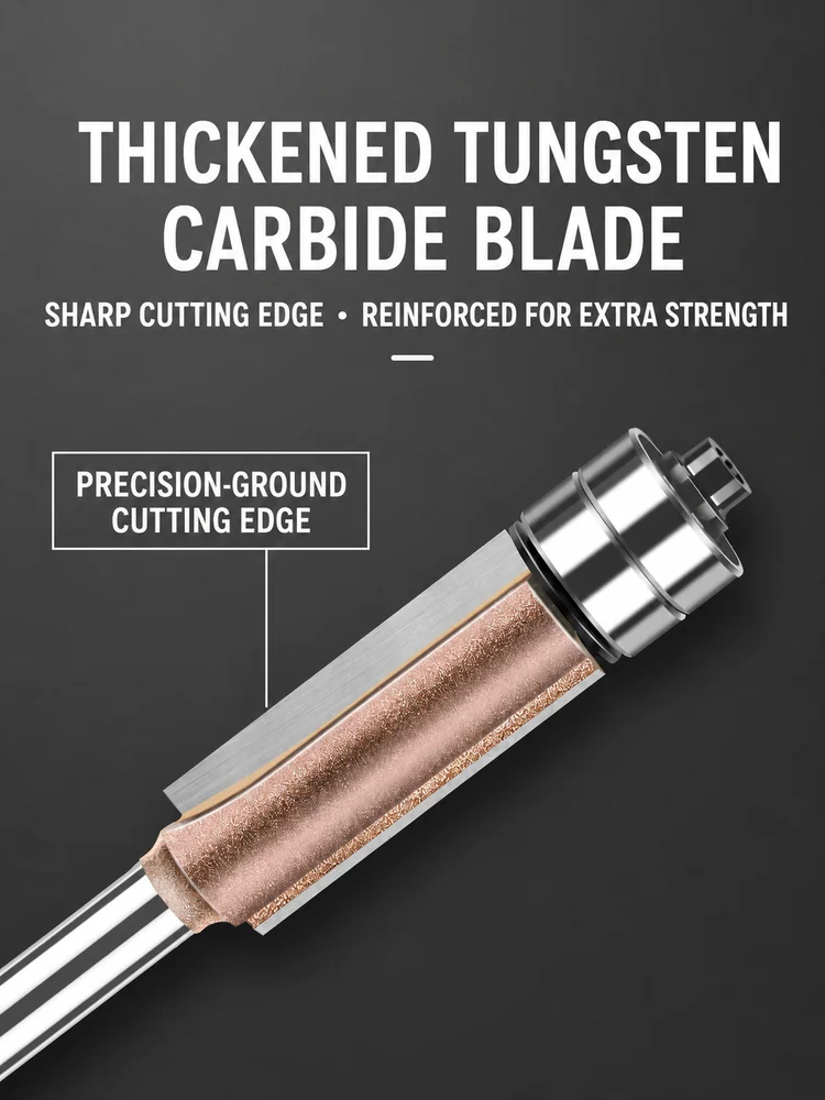CUTQOR Professional Dual-Bearing Flush-Trim Router Bit Sets product detail