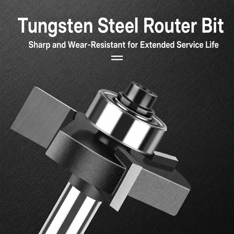 CUTQOR Three-Flute Bearing T-Slot Router Bits product detail