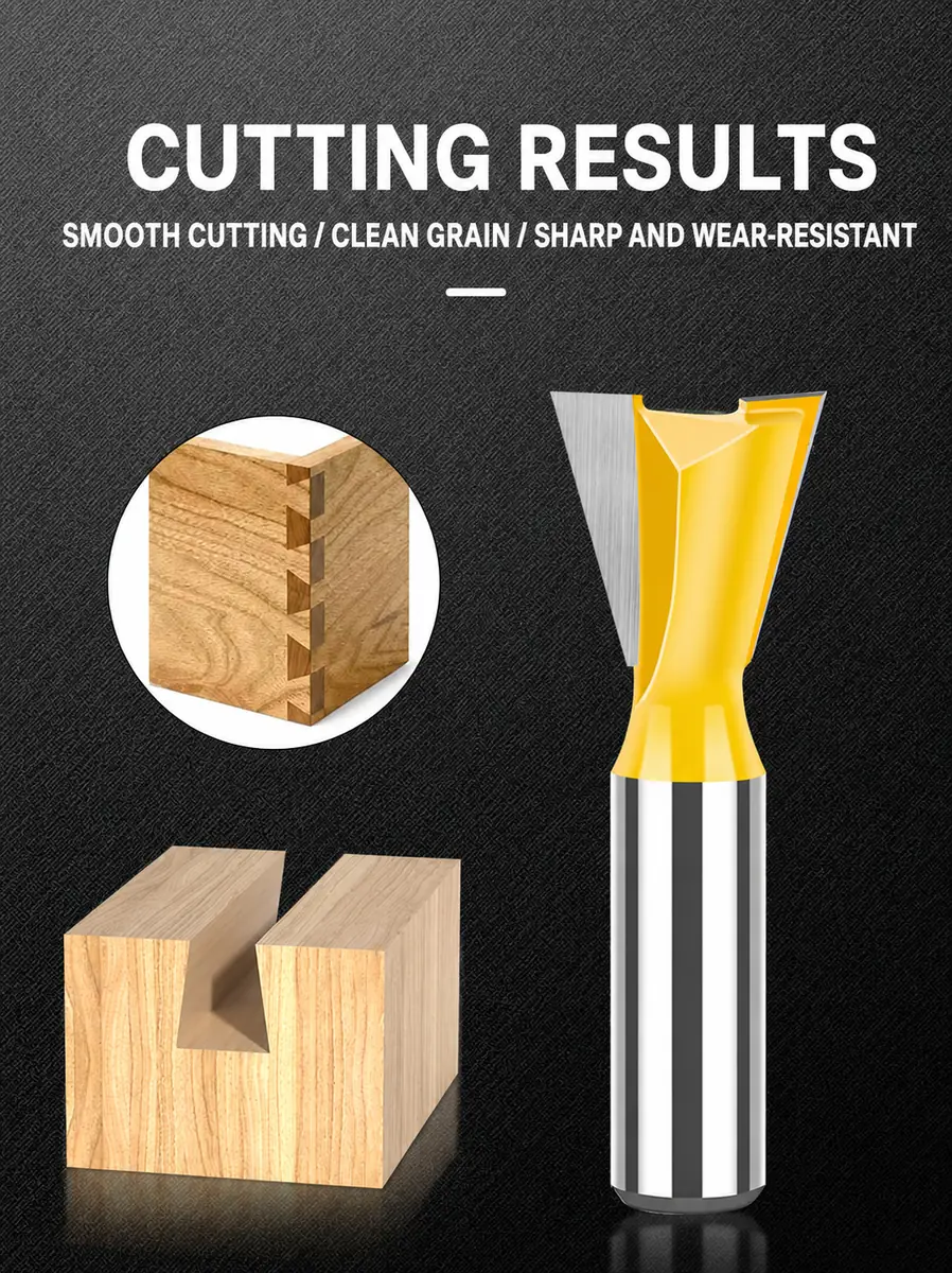 CUTQOR dovetail grooving router bit for woodworking joints and slots