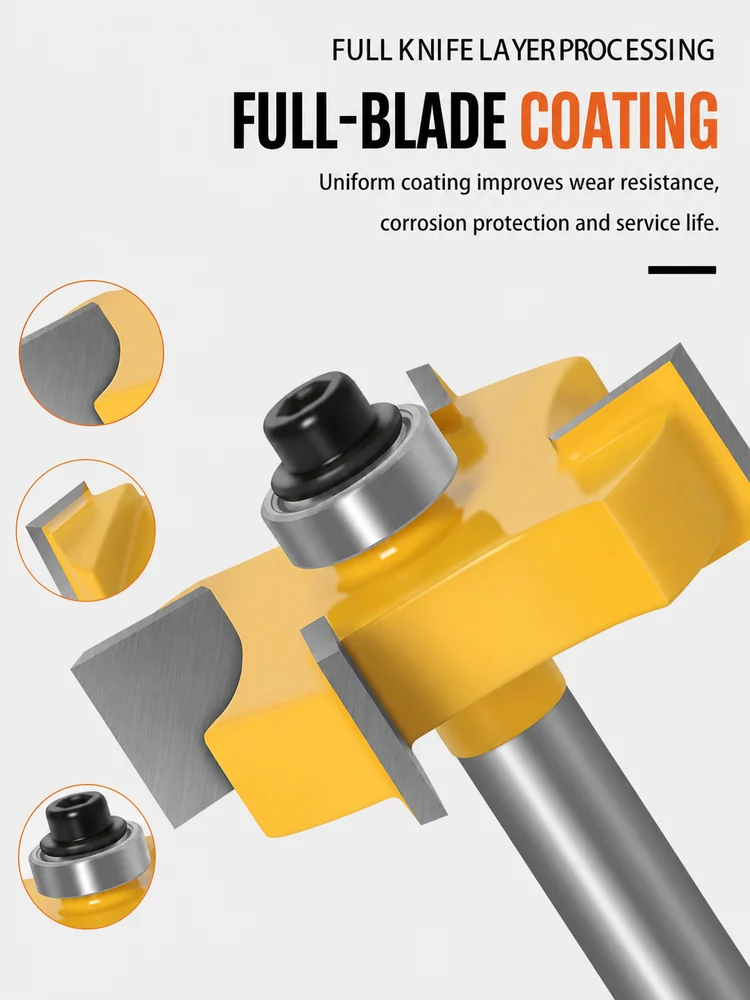 CUTQOR Four-Flute Bearing T-Slot Router Bits product detail