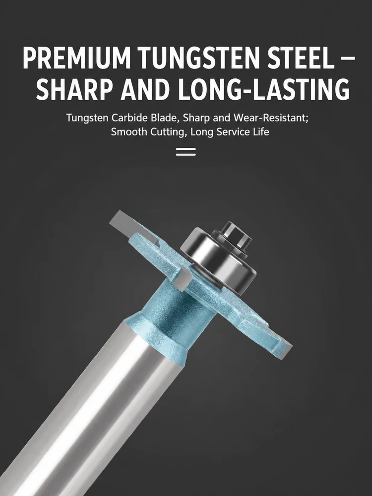 CUTQOR Narrow-Slot Four-Flute Bearing T-Slot Router Bits product detail