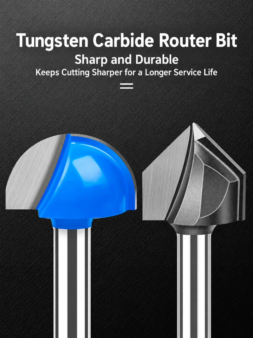 CUTQOR 1/4-Inch 90° V-Groove Router Bits localized English product image 10037-en.webp