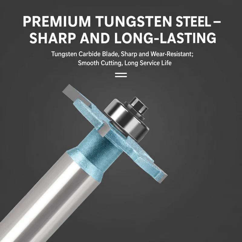 CUTQOR Narrow-Slot Four-Flute Bearing T-Slot Router Bits product detail