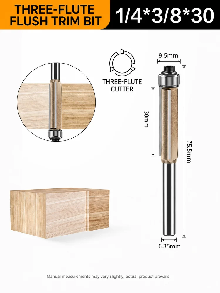 CUTQOR Professional Bearing-Guided Flush-Trim Router Bits product detail