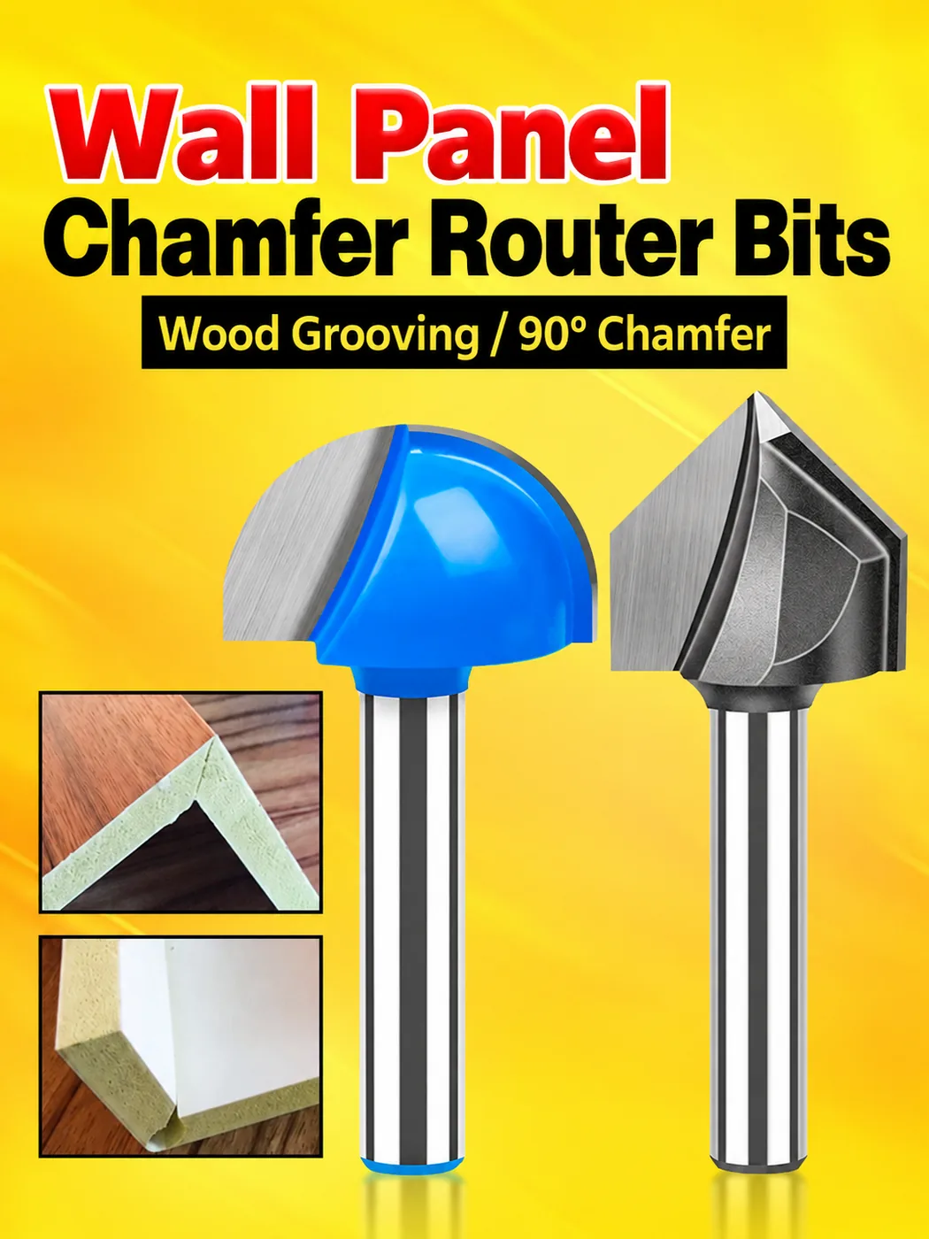 CUTQOR 1/4-Inch 90° V-Groove Router Bits localized English product image 10041-en.webp